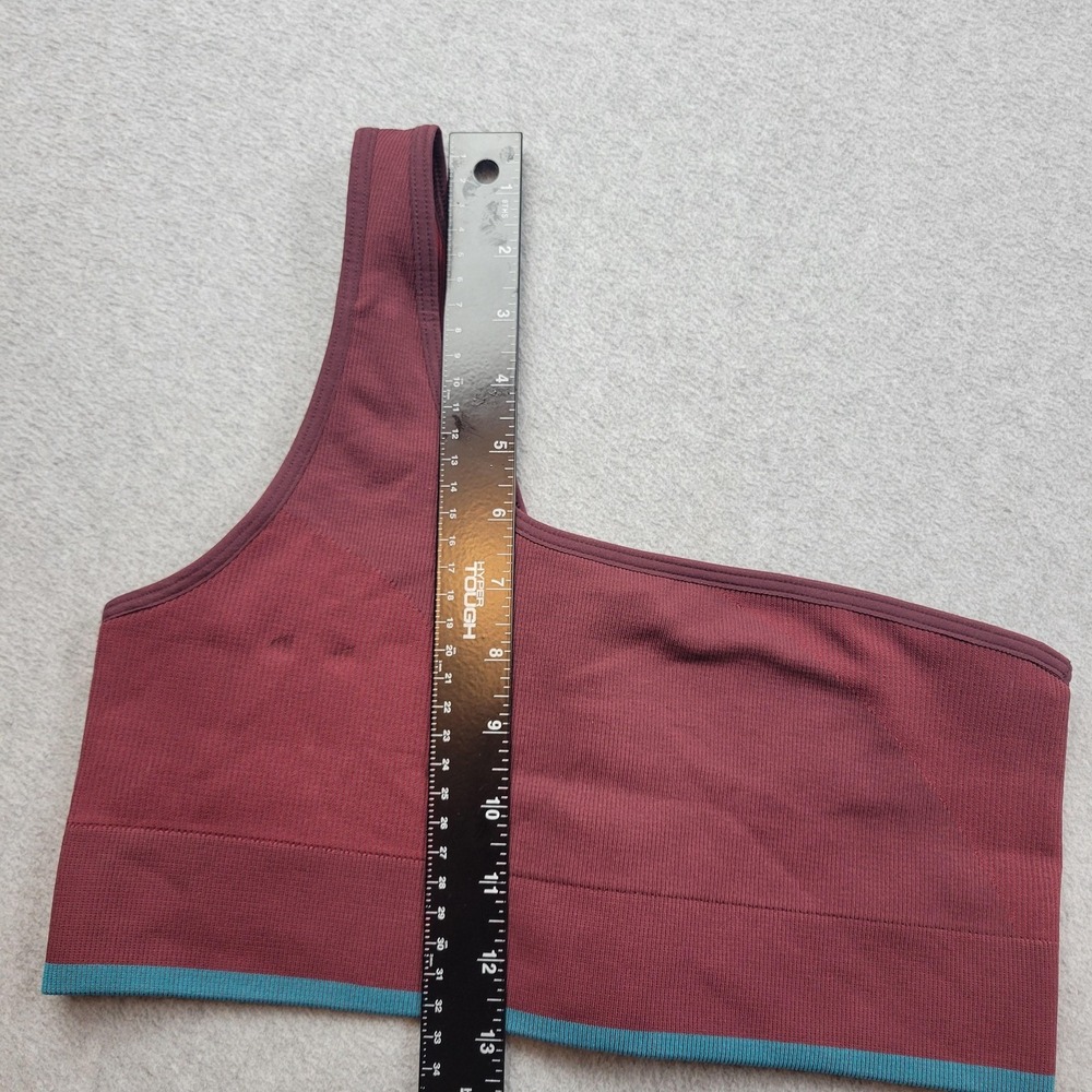 Outdoor Voices Sports Bra Womens Medium Burgundy One Shoulder Asymmetrical Yoga - Picture 5 of 12